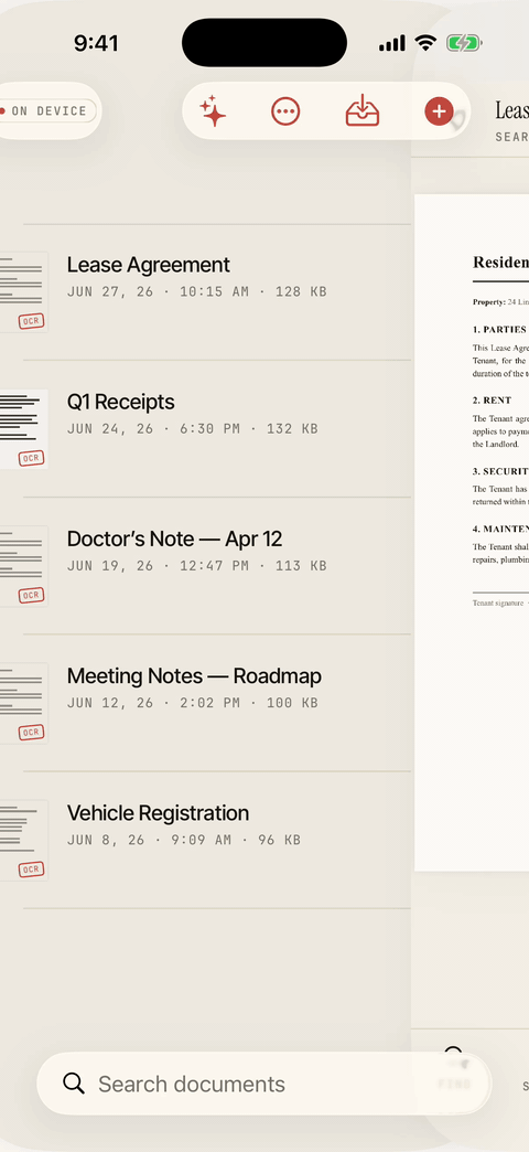 On-device AI summarizing a document and extracting key points